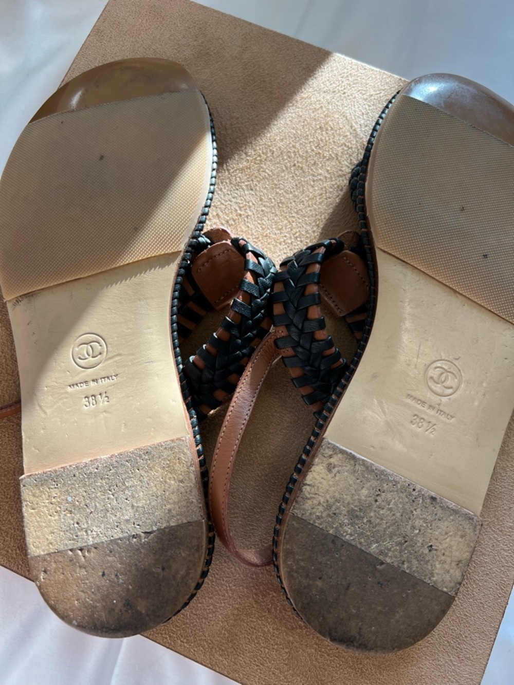 Chanel Leather Interwoven Thong Sandals (Size 38.5 EU) - Picture 6 of 6